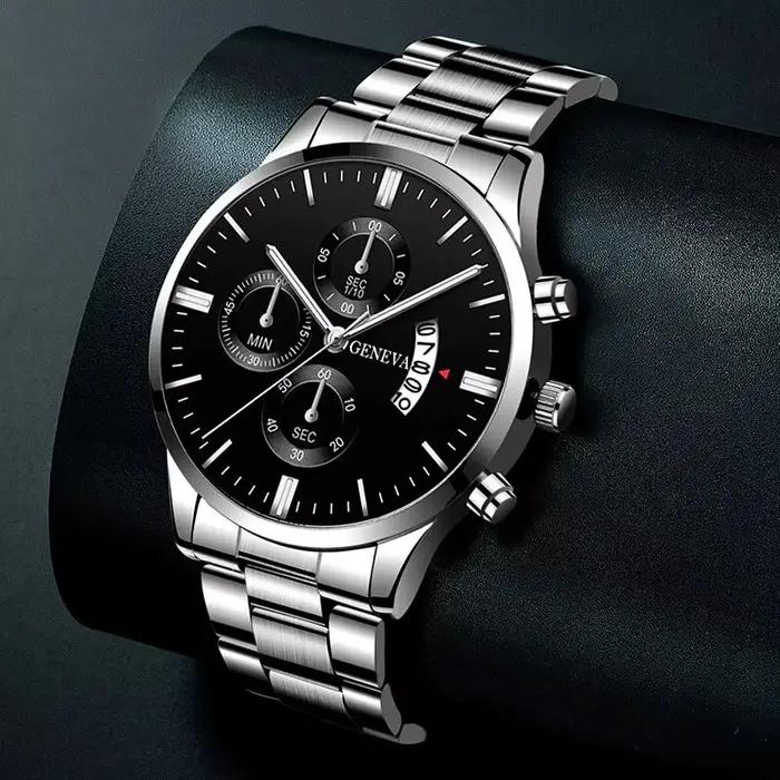 Mode hommes montre de luxe calendrier Quartz montre-Bracelet montres d'affaires homme horloge mâle Bracelet montre-Bracelet