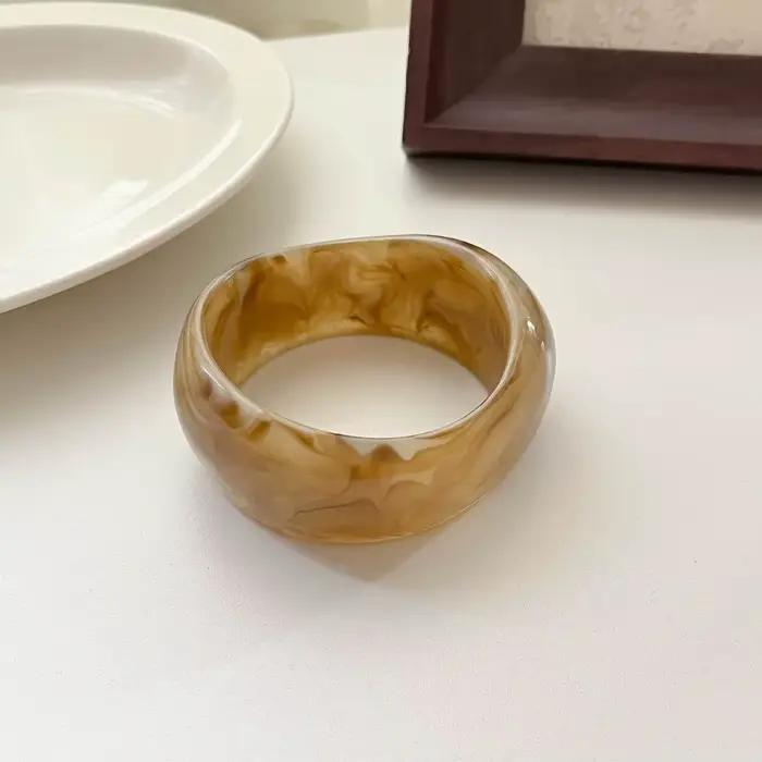 Nouveau Bracelet Manchette en Résine Large Irrégulier Épais Géométrique Effet Marbré Exagéré Massif Cadeaux