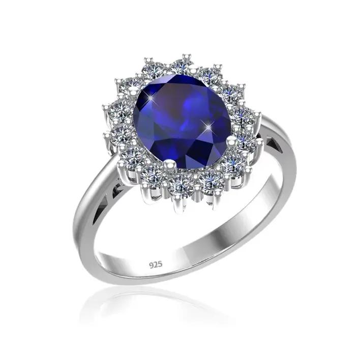 Szjinao – bague saphir pour femmes, en argent Sterling 925, bijoux de fiançailles de la princesse Kate, 3,3ct, accessoires pour costumes de fête