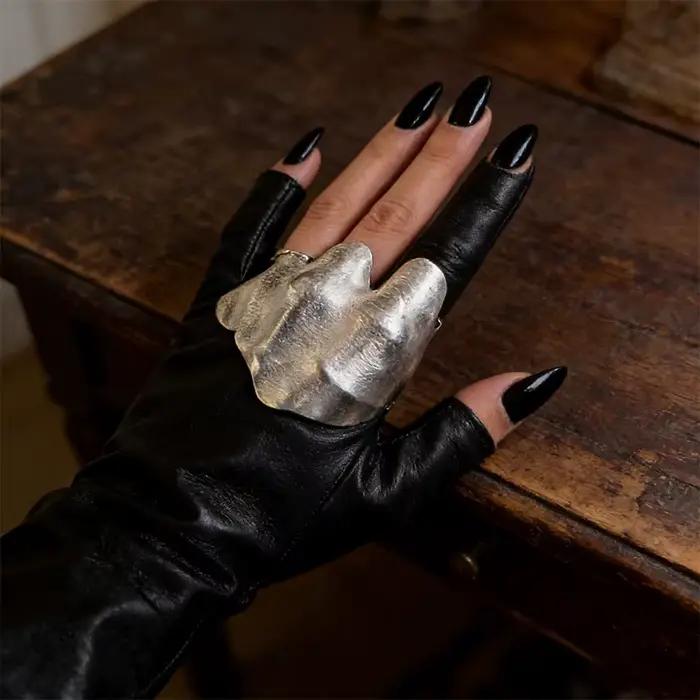 Accessoires de bijoux minimalistes en cuivre pour hommes et femmes, bague sculpturale abstraite, bijou de doigt artistique fait main, idéal pour Conte