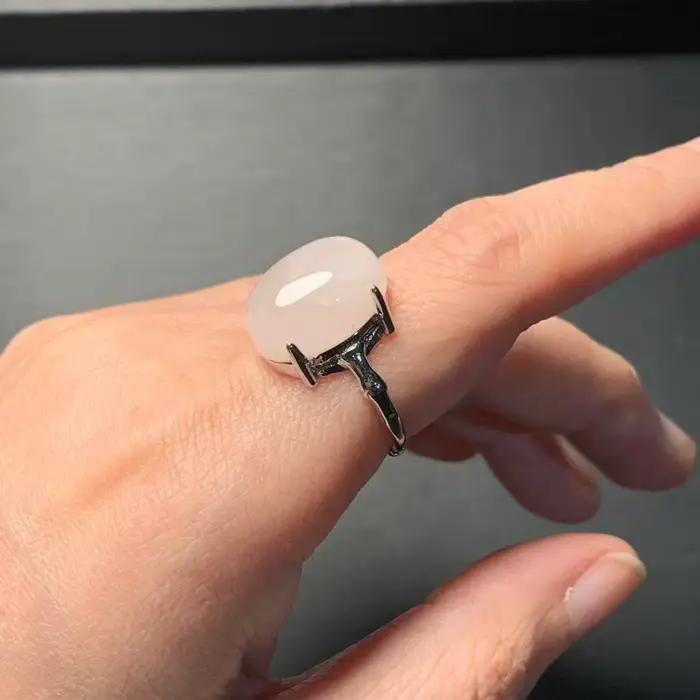 Bague en Quartz Rose naturel MM, réglable, bijoux pour femmes, cadeau, vente en gros, haute qualité, Vintage fin