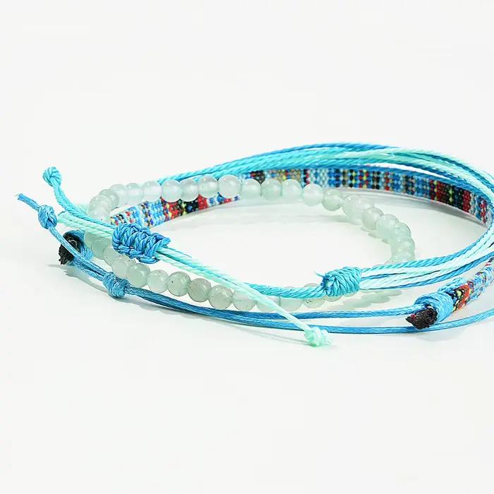 3 pièces Bracelet bohème Bracelet réglable surf Bracelet d'amitié fait à la main chaîne océan plage Bracelet bohème