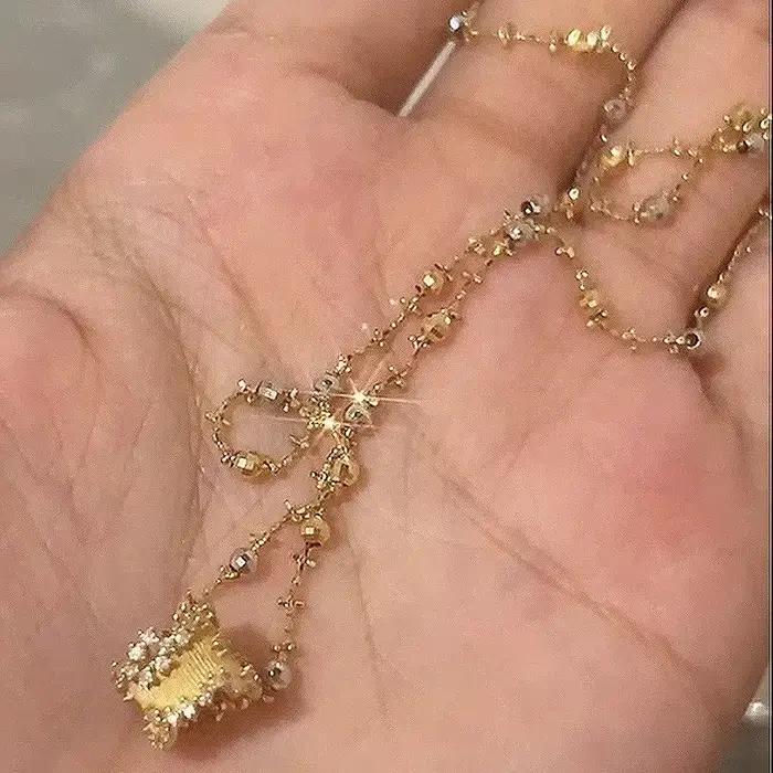 Chaîne magique étoile petite taille, collier scintillant incrusté de diamants, lumière créative, Design de luxe, pendentif chaîne de clavicule