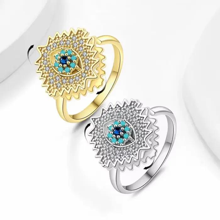 Sam Panda – bague rotative en argent Sterling 925 pour femmes, avec diamant et Zircon, pour soulager le stress, bijoux réglables, vente en gros