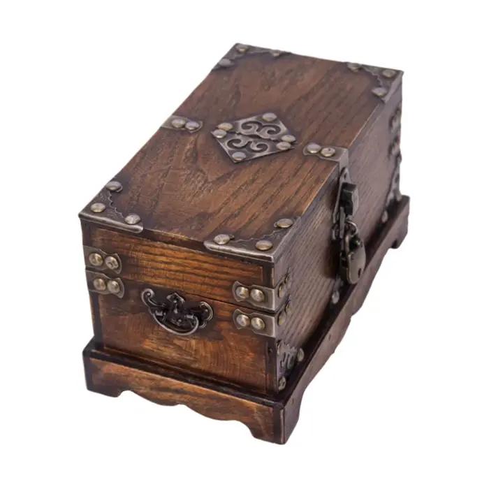 Boîte de rangement en bois, boîte à bijoux créative Stable faite à la main, facile à utiliser, petite boîte en bois