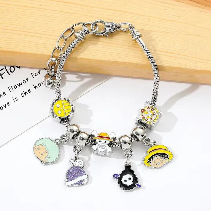 Bracelet en métal créatif et mignon, style One Piece, pour couple homme-femme, cadeau anime