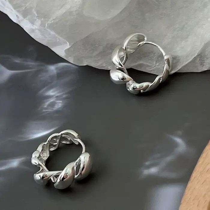 Boucles d'oreilles Vintage en argent Sterling 925 pour femmes, bijoux tendance, prévention des allergies, accessoires de fête, cadeau