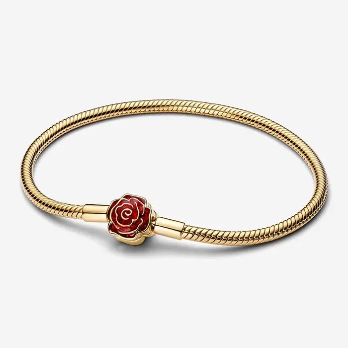 Nouveau Bracelet Réglable en Argent 925 Cœur à Cœur Rose Météore Éternel 2026, Bijou Exquis DIY en Forme de T, Cadeau Idéal pour les Fêtes