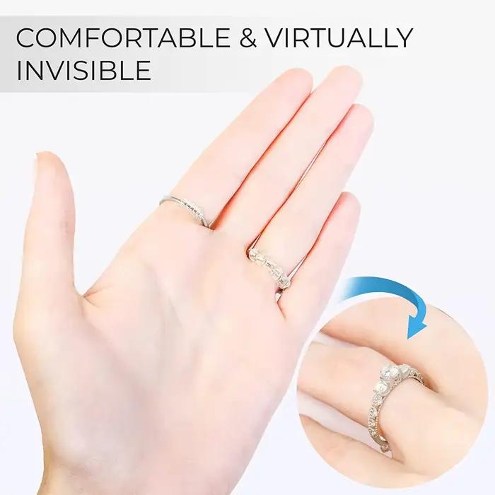 Réducteur de taille de bague, outils, anneaux à ressort en spirale réglables, tendeur Transparent Invisible, outil de redimensionnement, protection de bijoux, 8 pièces/ensemble
