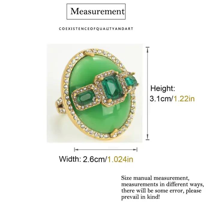 Bagues œuf vintage vert émeraude pour femme, bijoux de luxe Art Déco, mode féminine, fête, marque, haute qualité, cadeau tendance 2026