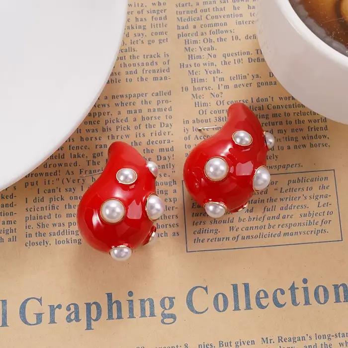 Boucles d'oreilles géométriques en perles, bijoux à la mode de haute qualité en plusieurs couleurs, accessoires polyvalents adaptés à diverses Occasions