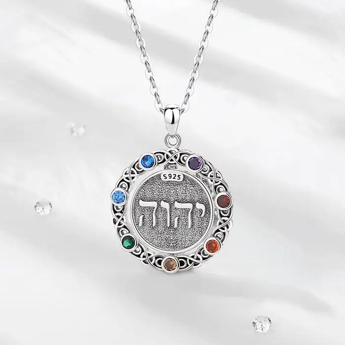 Eudora Original 925 collier pentagramme en argent Sterling pour femmes homme 7 couleurs Chakra étoile tétrgrammaton pendentif rotatif cadeau