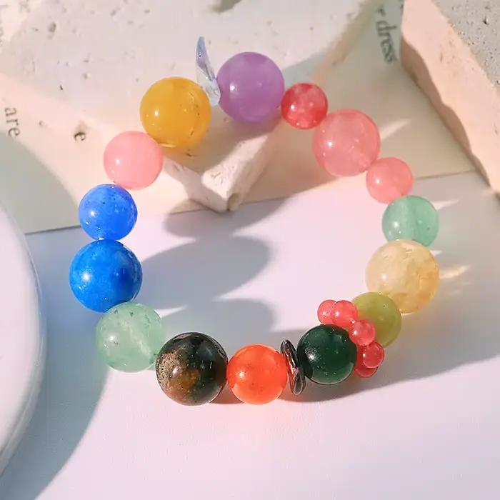 Bracelet en cristal multi-trésor coloré, Design fait à la main, porte-bonheur, cadeau, accessoire émotionnel GB1284