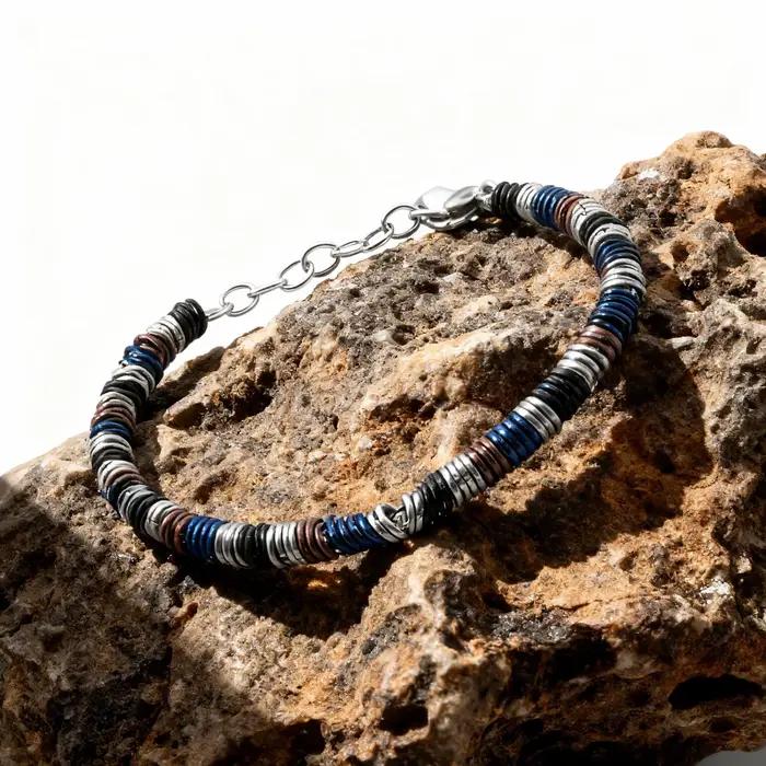 Runda – Bracelet à chaîne réglable multicolore pour hommes et femmes, fait à la main, fabrication de bijoux à la mode, maillons en acier inoxydable