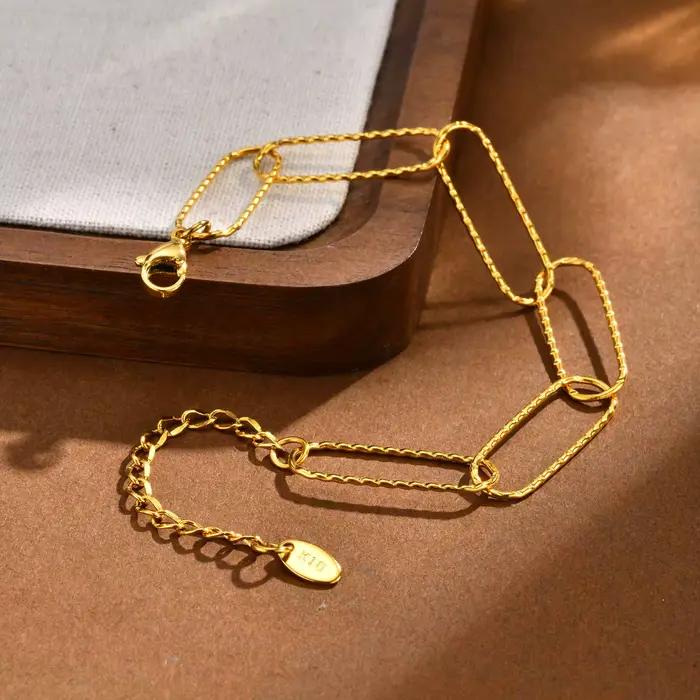 Bracelet coeur pour femme, fermoir à bascule en acier inoxydable plaqué or 18 carats, bracelets à maillons d'amour à breloques pour la Saint-Valentin