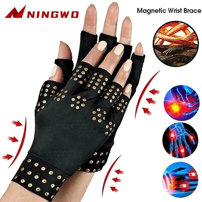 Gants de thérapie de Compression magnétique Anti-arthrite, 1 paire, soulagement de la douleur rhumatoïde des mains, correcteur de poignet