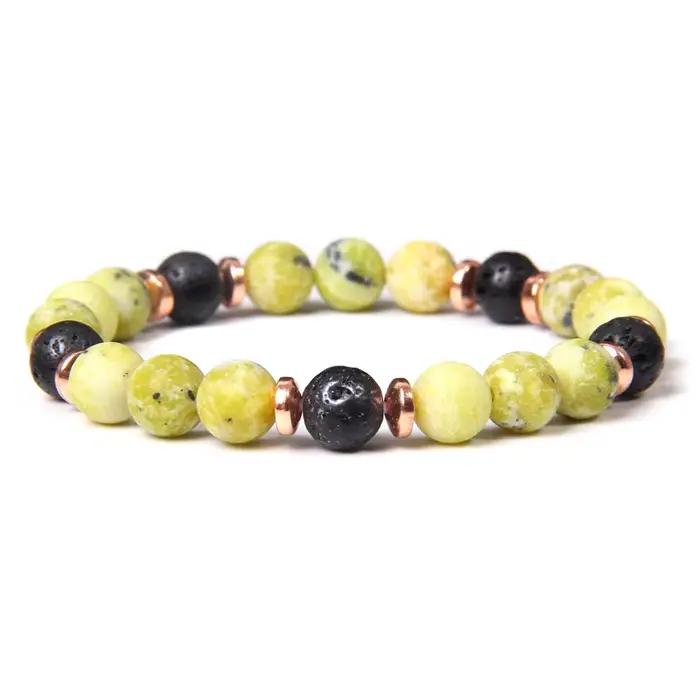 Bracelet classique en pierre naturelle mate pour hommes et femmes, perles d'oeil de tigre, Amazonite perlée, bijoux de Yoga, 8mm, nouvelle collection