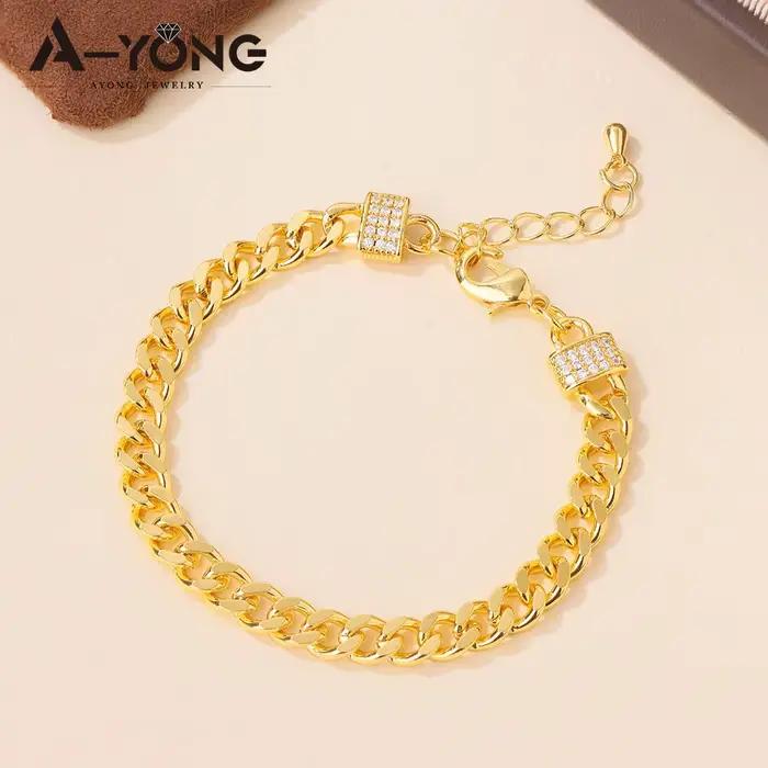 Bracelet de mode Dubaï plaqué or 21 carats, élégant et exquis, style arabe musulman, porte-bonheur, bijoux italiens pour femmes, pour événements et fêtes