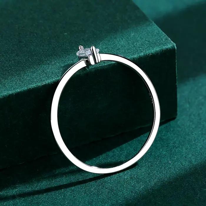 Bague de couple en argent regardé S925 pour femme, baguette classique, diamant complet, géométrie 100% originale, fiançailles, cadeau de bijoux pour patients