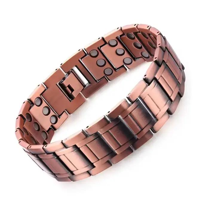 Bracelet magnétique pour hommes, 3500 Gauss, 3X force magnétique, bracelet à maillons pour thérapie magnétique, meilleur cadeau de Noël