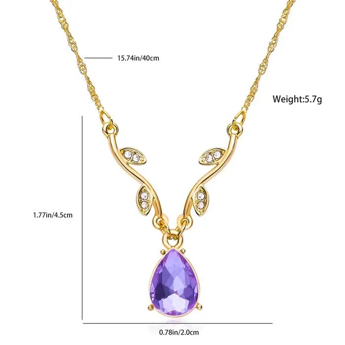 Pendentif princesse d'île Ro, collier Rose en cristal de Zircon naturel, bijoux romantiques luxueux populaires, cadeau de dessin animé identique