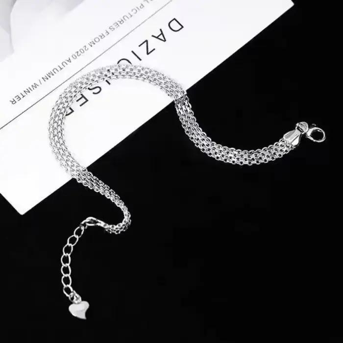 Bracelets en argent sterling 925, chaîne en maille pour femmes et hommes, bijoux de mariage Noble, jolie chaîne à la mode, 20cm, 8 pouces