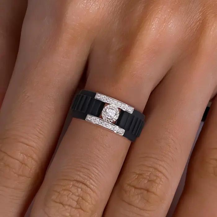 WUIHA – bague de mariage Vintage en argent Sterling 100% 925, coupe ronde de 3 MM, couleur D, véritable pierre précieuse GRA Moissanite, bijoux fins pour homme