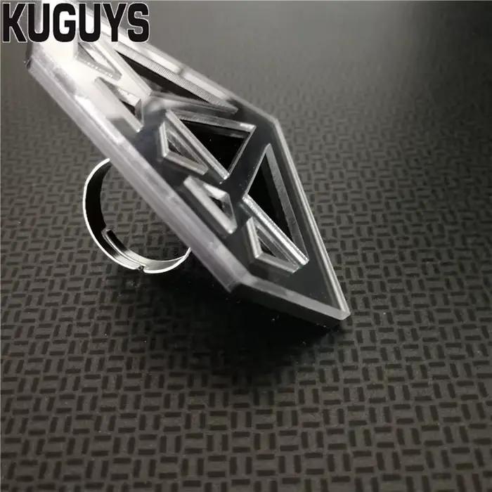 KUGUYS-Bague Géométrique Or et Argent pour Femme, Bijoux en Acrylique, Hyperbole, Hip Hop, Grands Accessoires pour Grands Doigts