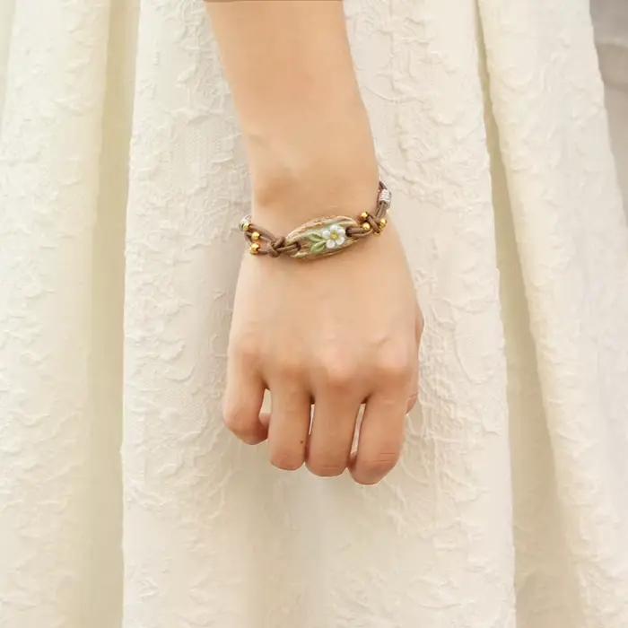 Bracelets porte-bonheur en céramique faits à la main, Bracelets enroulés pour femmes, bijoux et accessoires de mode, vente en gros # BY329