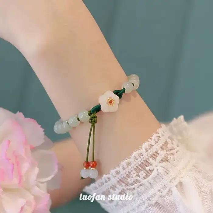 Bracelet de fleurs d'agate Hetian naturel, pierre précieuse exquise, bijoux de mode sexy pour jeunes filles, cadeaux de vacances les plus connus, diversifier
