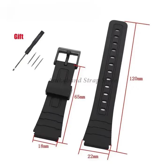 Bracelet en caoutchouc de Silicone pour Casio W800H A158/168 AE1200/1300 F91W F84, 12/14/16/18/20/22mm, accessoires pour hommes et femmes