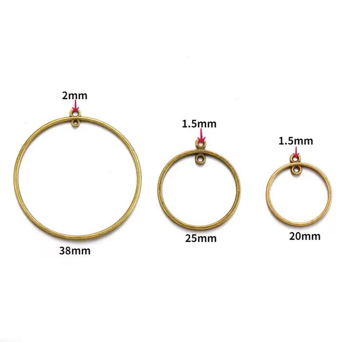 Boucles d'oreilles géométriques à double trou, 15 pièces, 3 tailles, breloques de connecteur pour boucles d'oreilles, colliers, pendentif, bricolage, résultats de bijoux B205