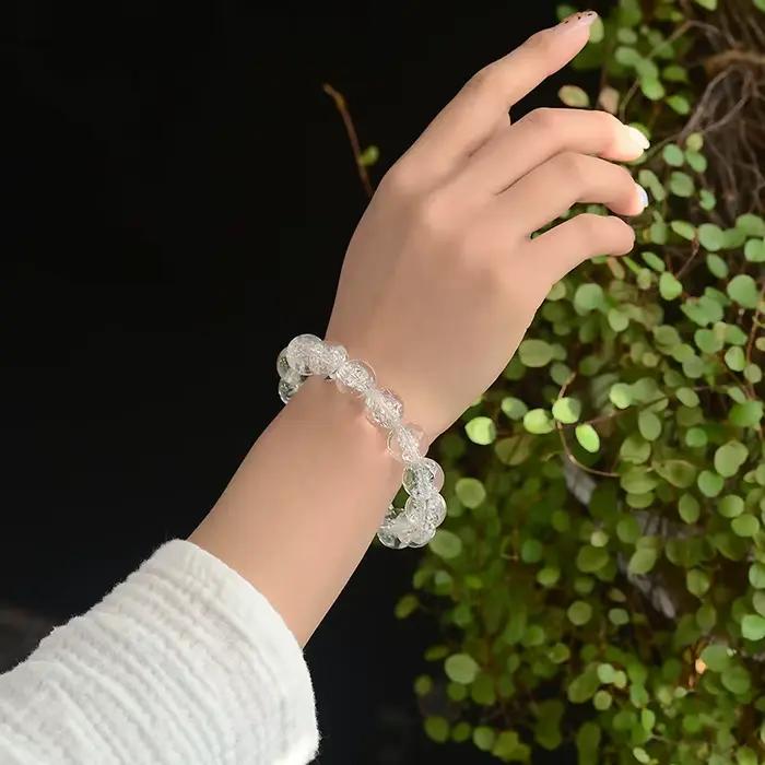 Himaleya – Bracelet en cristal de roche naturel pour femmes et hommes, cadeau Reiki, pierre porte-bonheur, perles rondes claires, bijoux AAAAA 8-20mm