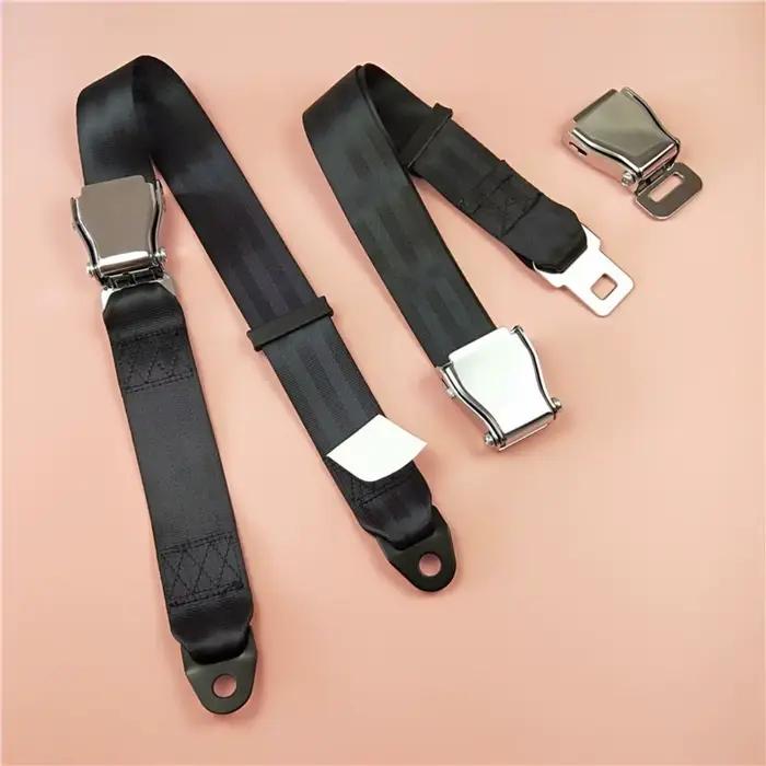 Ceinture de sécurité réglable à 2 points, sangle d'extension rétractable, siège arc-en-ciel allongé, équipement d'amusement, structure d'avion et de voiture