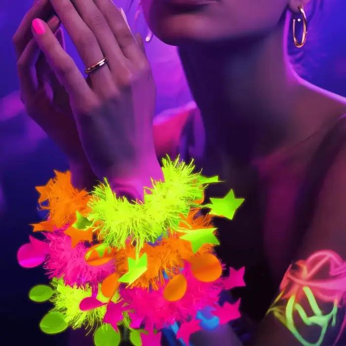 Bracelet fluorescent lumineux cinq étoiles, 1/5 pièces, bracelets lumineux réutilisables pour anniversaire, Halloween, mariage, événements quotidiens