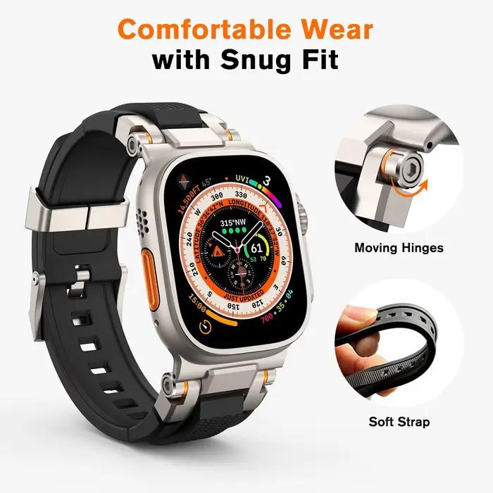Bracelet de sport pour homme pour Apple Watch Band Ultra 3/2 49mm 46mm 45mm 44mm 42mm Bracelet en silicone pour Iwatch Series 11 10 9 8 7 6