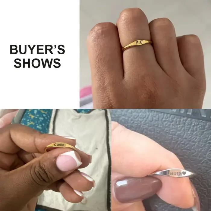 Cazador – bagues avec nom personnalisé pour femmes, en acier inoxydable, couleur or, numéro de Date personnalisé, bague gravée, bijoux, cadeau de saint valentin