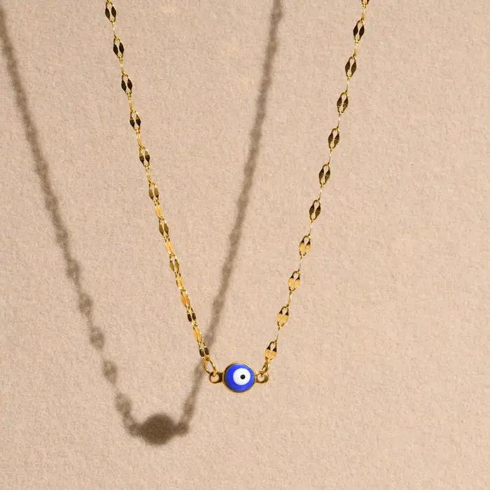 Collier mauvais œil pour femmes, pendentif petit œil bleu de dinde, bijoux de Protection d'amulette Nazar
