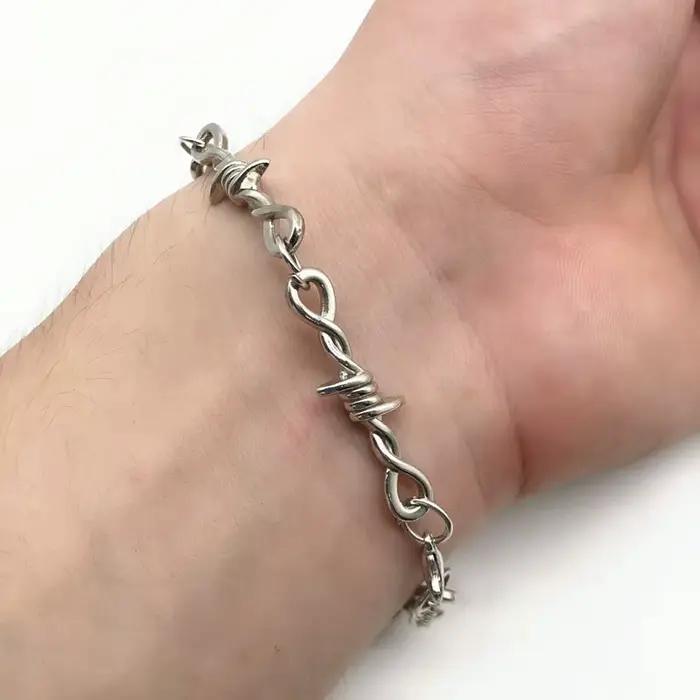 Hip-hop gothique Punk petit fil ronces fer unisexe tour de cou Bracelet femmes Style fil de fer barbelé petites épines Bracelet tour de cou cadeaux