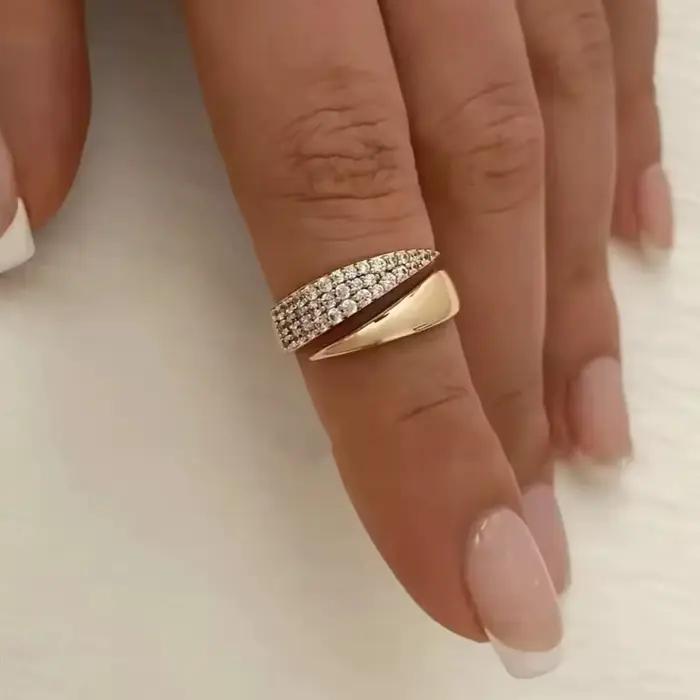 Bagues de soleil plaquées or pour femmes, pierre naturelle incrustée de Texture métallique creuse, bijoux tendance