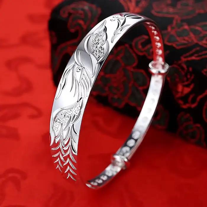 Bracelet phénix de luxe en argent Sterling 925 pour femmes, un cadeau de fête élégant, accessoires de bijoux de mariage