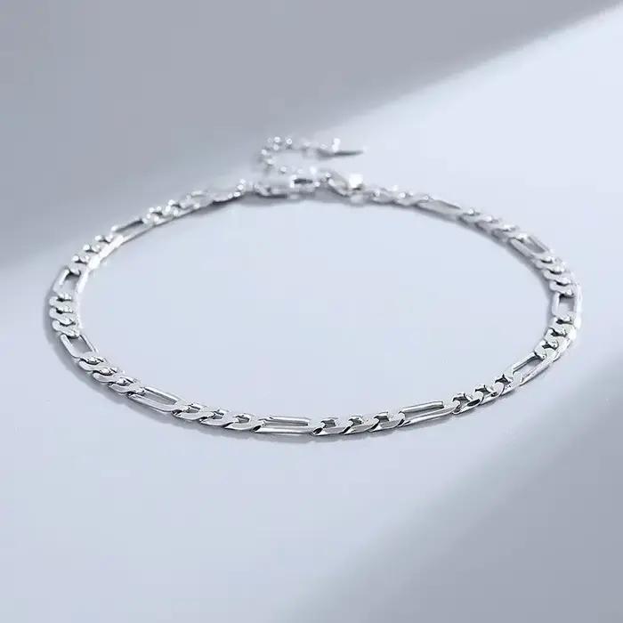 Bracelets de cheville en argent sterling 925, chaîne de 4MM y2k pour femmes et hommes, jolis bijoux de mariage, accessoires, cadeaux à la mode, tendance