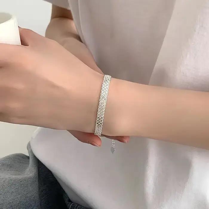 Offre spéciale 925 Bracelets en argent sterling chaîne en maille pour femmes hommes mariage dame Noble jolis bijoux mode belle chaîne 20 cm 8 pouces