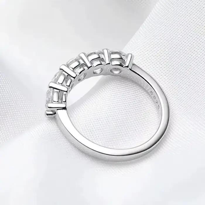 Bague en or blanc et argent regardé S925 pour femme, document D, 3mm, Moissanite, pierre 1,5 ct assortie, diamant, alliance, mariée, GRA