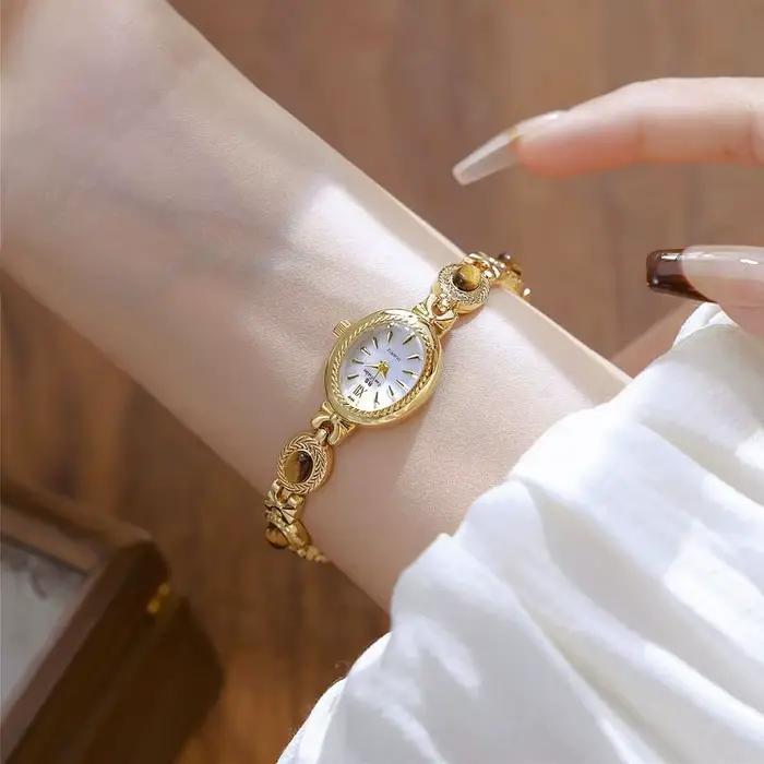 Montre-bracelet élégante pour femme, couleur Melard, montres rétro pour femmes d'affaires, montre-bracelet à quartz décorative exquise, cadeau pour femme