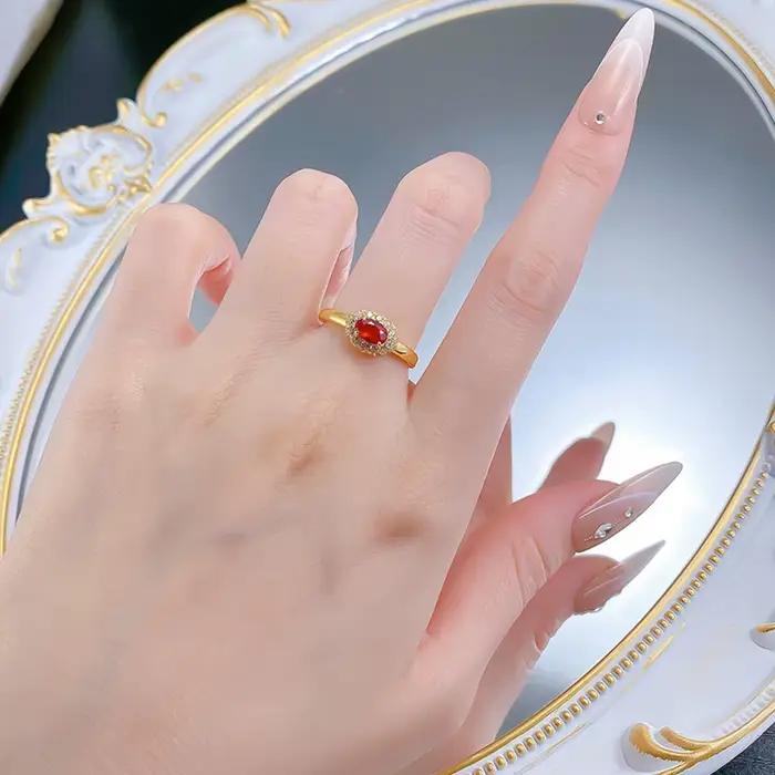 Wong Rain – bague de fiançailles Vintage en argent Sterling 925, coupe ovale, rubis 4x6 MM, pierres précieuses en diamant à haute teneur en carbone, bijoux fins, cadeaux pour femmes