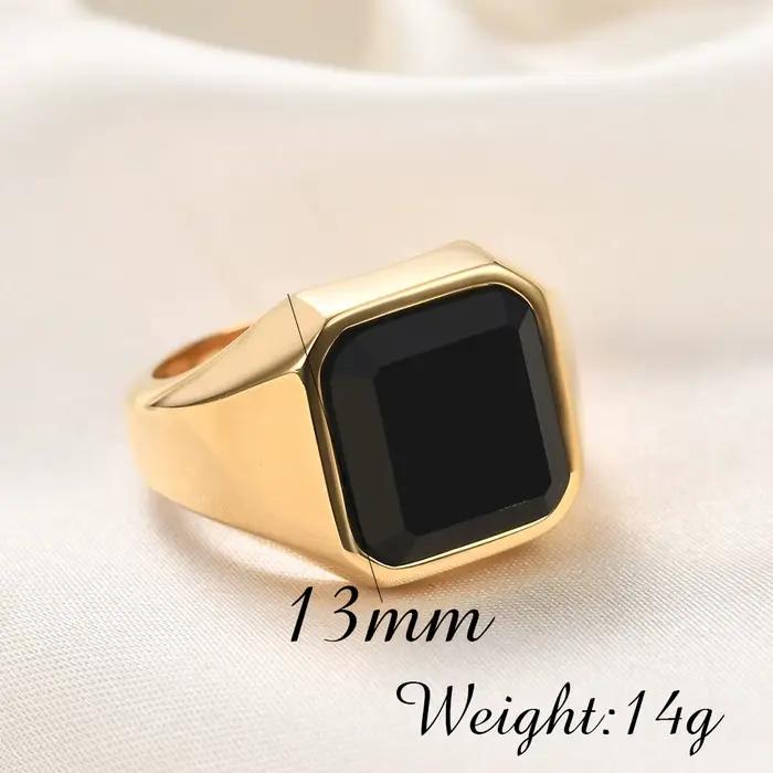 VQYSKO 2025 bague créative Unique en acier inoxydable, Simple et à la mode, bague polyvalente sertie de diamants carrés de 13MM