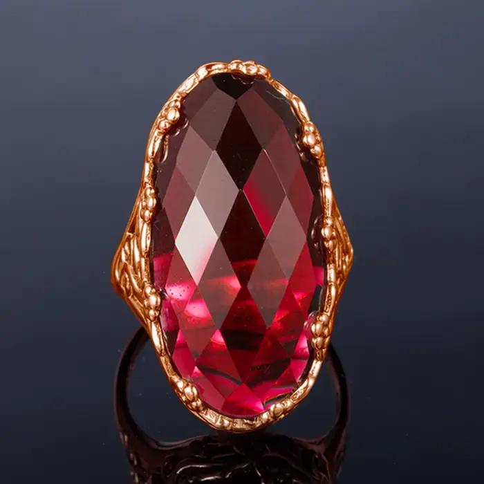 Szjinao massif 14*27mm grande pierre rubis anneaux Vintage solide en argent Sterling 925 grand créateur bijoux pour les femmes cadeau de fête 2025