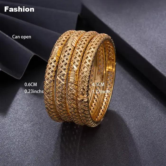 Bracelet couleur or de Dubaï pour enfants de 3 à 6 ans, 4 pièces/lot, cadeau d'anniversaire pour garçons et filles, petit bracelet plaqué or