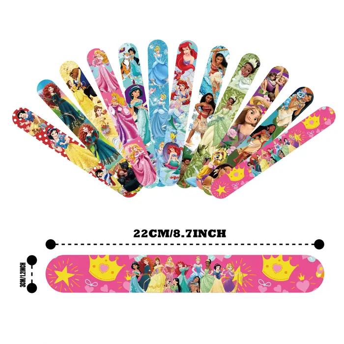 Lot de 12 bracelets claquettes série Princesse, bracelets Moana Pat Circle, cadeaux amusants pour enfants, jouets pour enfants